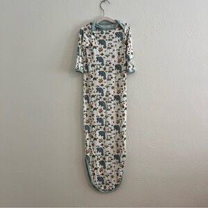 Emerson and Friends Bamboo Gown Hat Set Sea Animal Print Newborn Baby 2 pcs